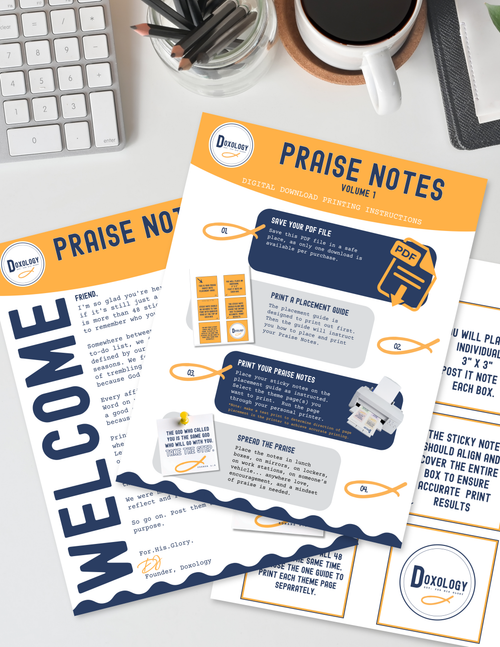Praise Notes — 48 Scripture Sticky Notes | Digital Download